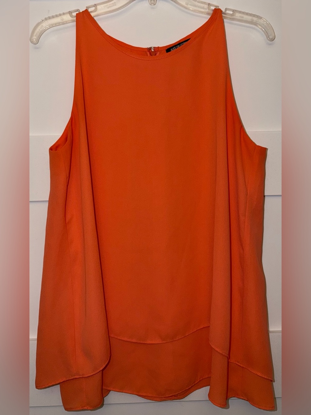 Alice Collection Flowy Women's Sleeveless Tank in Vibrant Orange. Size-M